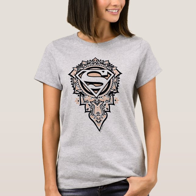 Supergirl Mandala Graphic T Shirt (Framsida)