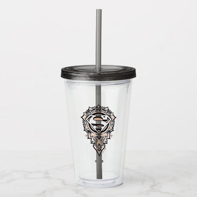 Supergirl Mandala Graphic Take Away Mugg (Framsida)
