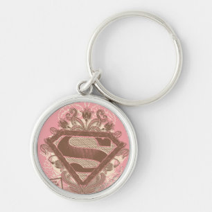 Supergirl Metropolis Ballet Rosa Rund Silverfärgad Nyckelring