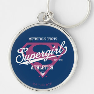 Supergirl Metropolis Sports Athletics Graphic Rund Silverfärgad Nyckelring