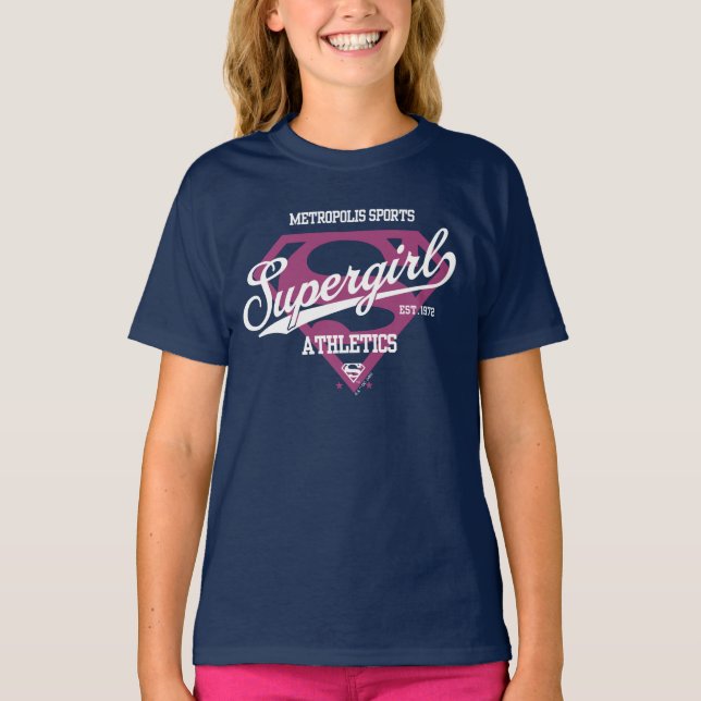 Supergirl Metropolis Sports Athletics Graphic T Shirt (Framsida)