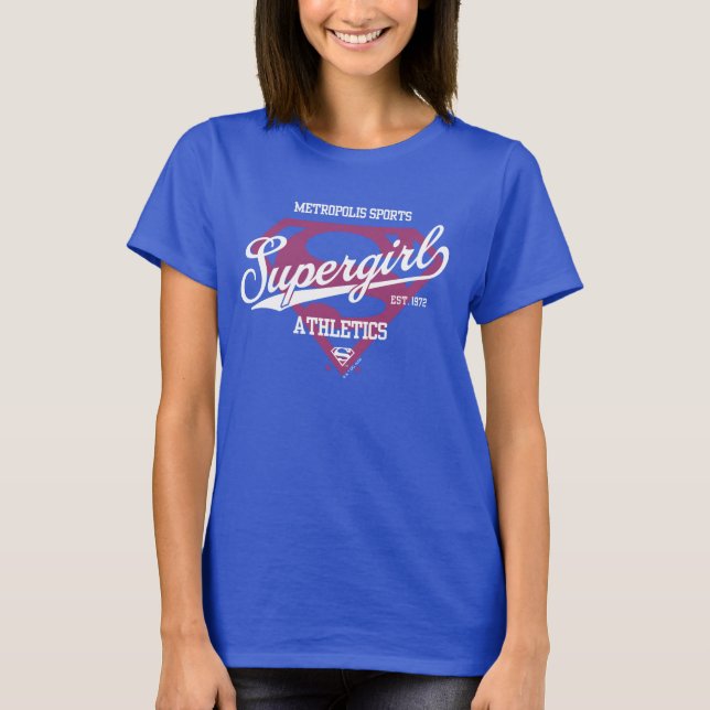 Supergirl Metropolis Sports Athletics Graphic T Shirt (Framsida)