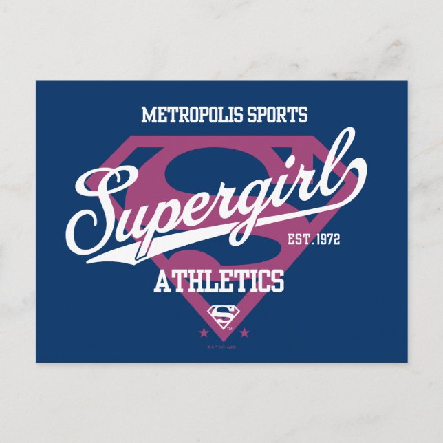 Supergirl Metropolis Sports Athletics Graphic Vykort (Framsida)
