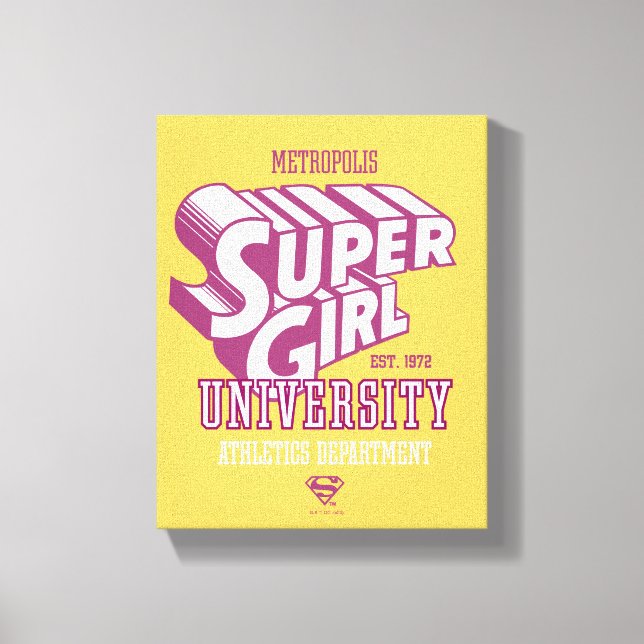Supergirl Metropolis Universiteten Athletics Dept. Canvastryck (Framsida)