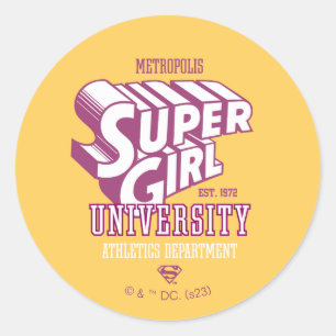 Supergirl Metropolis Universiteten Athletics Dept. Runt Klistermärke