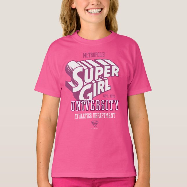 Supergirl Metropolis Universiteten Athletics Dept. T Shirt (Framsida)