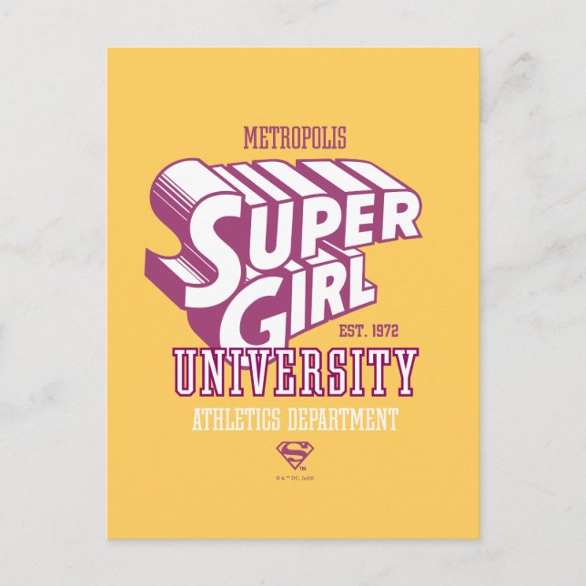 Supergirl Metropolis Universiteten Athletics Dept. Vykort (Framsida)