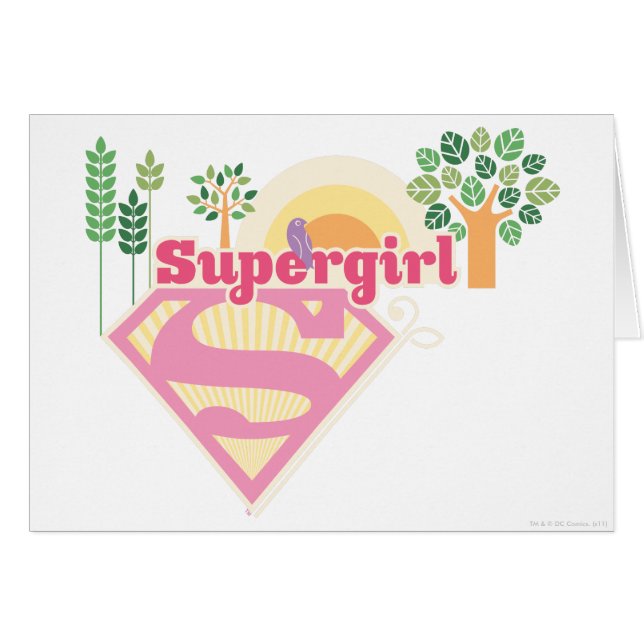 Supergirl Nature Logotyp Hälsningskort (Framsidan Horizontal)