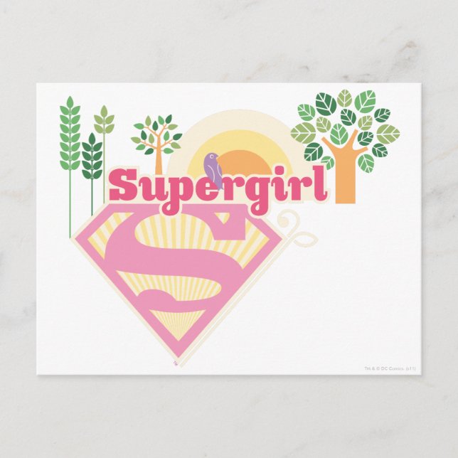 Supergirl Nature Logotyp Vykort (Framsida)