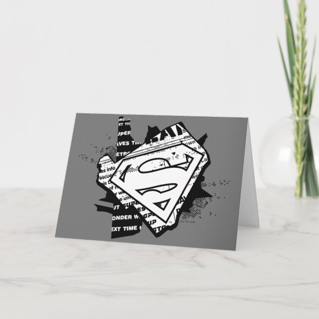 Supergirl Newsprint S-Shield Kort (Framsida)