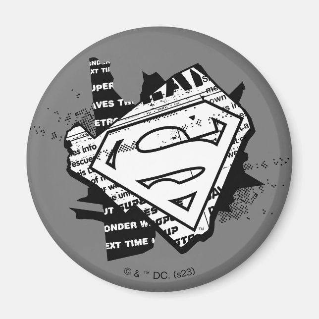 Supergirl Newsprint S-Shield Magnet (Framsidan)