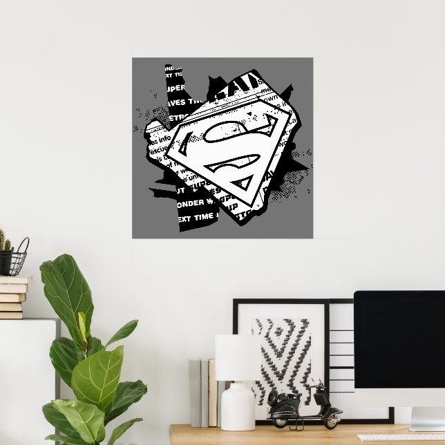 Supergirl Newsprint S-Shield Poster (Hemmakontoret)