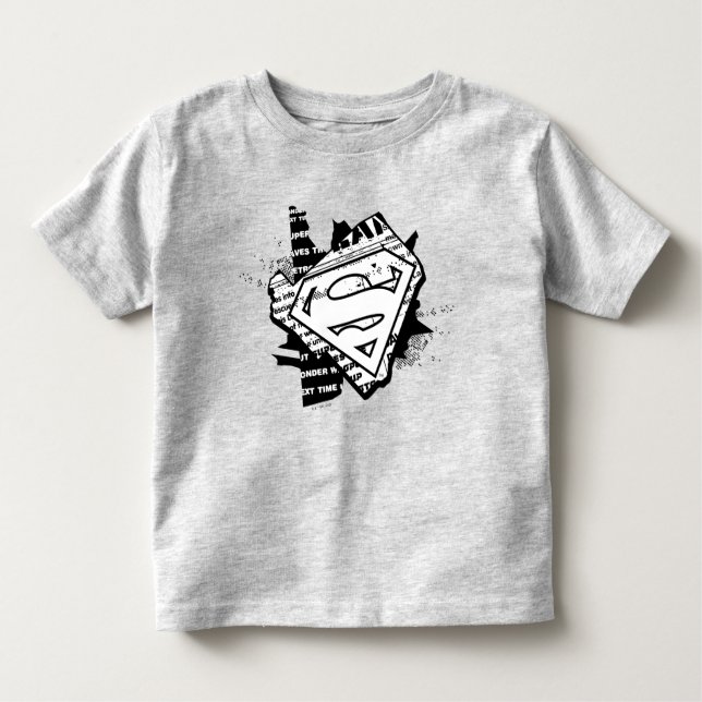 Supergirl Newsprint S-Shield T Shirt (Framsida)