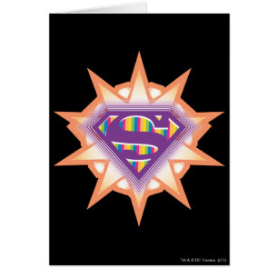 Supergirl Orange Starburst Hälsningskort