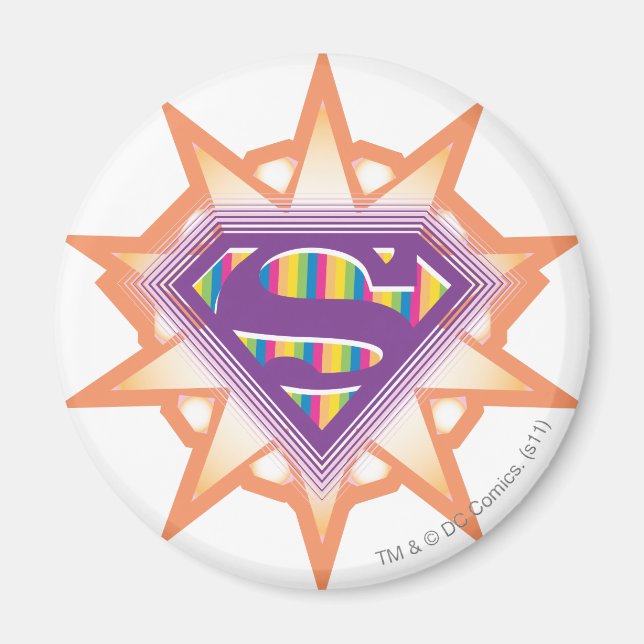 Supergirl Orange Starburst Magnet (Framsidan)