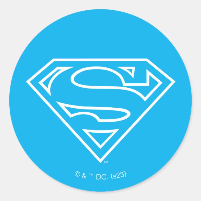 Supergirl Outline S-Shield Runt Klistermärke (Framsida)