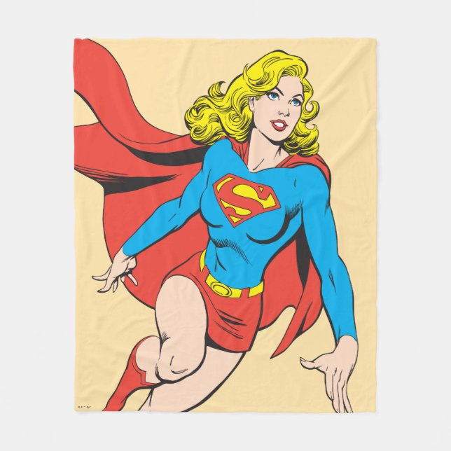 Supergirl på språng fleecefilt (Framsidan)