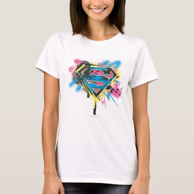 Supergirl Paint och Spills T Shirt (Framsida)