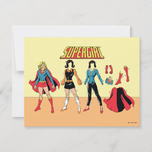 Supergirl Papper Doll Graphic Anteckningskort