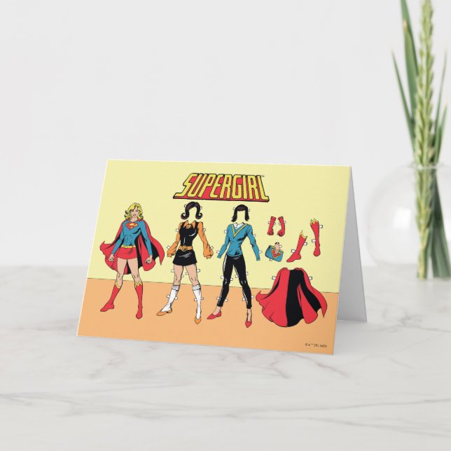 Supergirl Papper Doll Graphic Kort (Framsida)