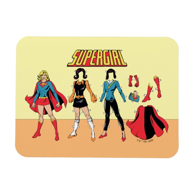 Supergirl Papper Doll Graphic Magnet (Horisontell)