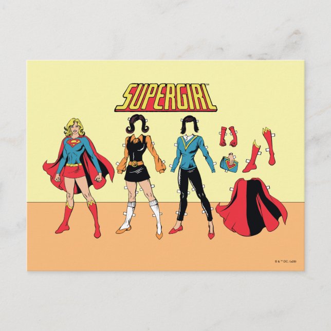 Supergirl Papper Doll Graphic Vykort (Framsida)