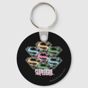 Supergirl Pastel Logotyp Collage Nyckelring