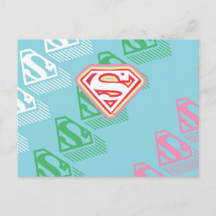 Supergirl Pastel Repeat Mönster Vykort