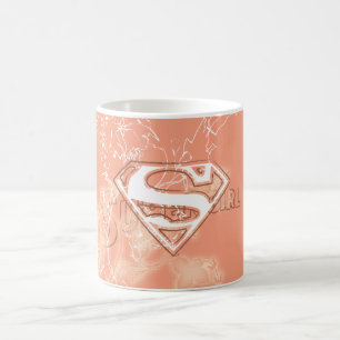 Supergirl Peach Blommönster Kaffemugg