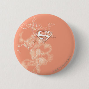 Supergirl Peach Blommönster Knapp