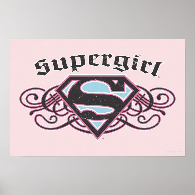 Supergirl Pin Strips Black and Pink Poster (Framsidan)