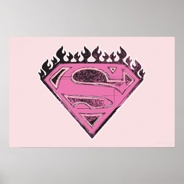 Supergirl Pink Logo with Flames Poster (Framsidan)