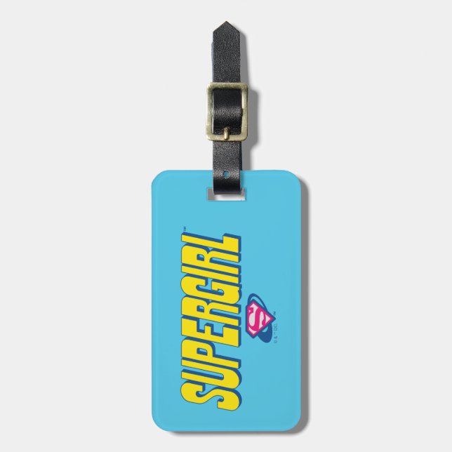 Supergirl Pop Logotyp Bagagebricka (Vertikal Framsida)