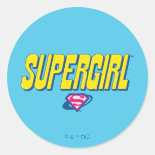 Supergirl Pop-logotyp Runt Klistermärke