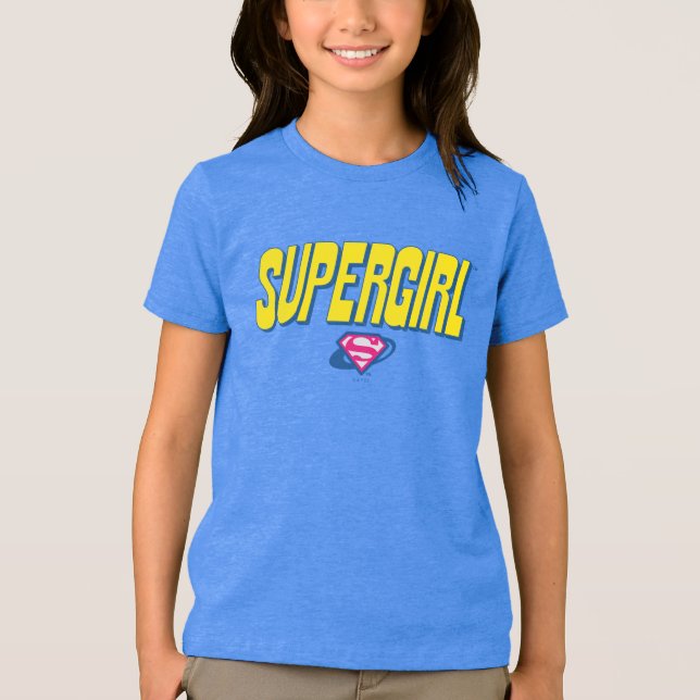 Supergirl Pop Logotyp T Shirt (Framsida)
