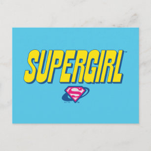 Supergirl Pop Logotyp Vykort