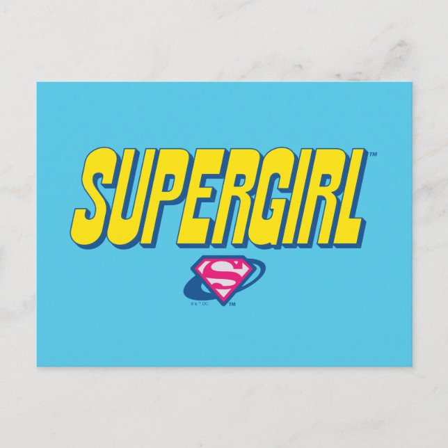 Supergirl Pop Logotyp Vykort (Framsida)