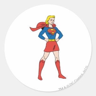Supergirl Pose 7 Runt Klistermärke