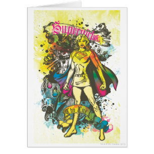 Supergirl Pose the Lux Hälsningskort