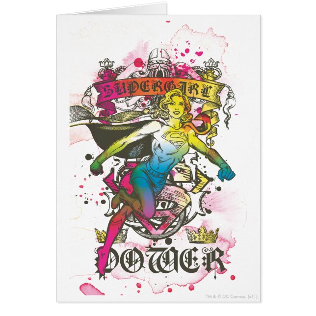 Supergirl Power Hälsningskort (Framsidan)