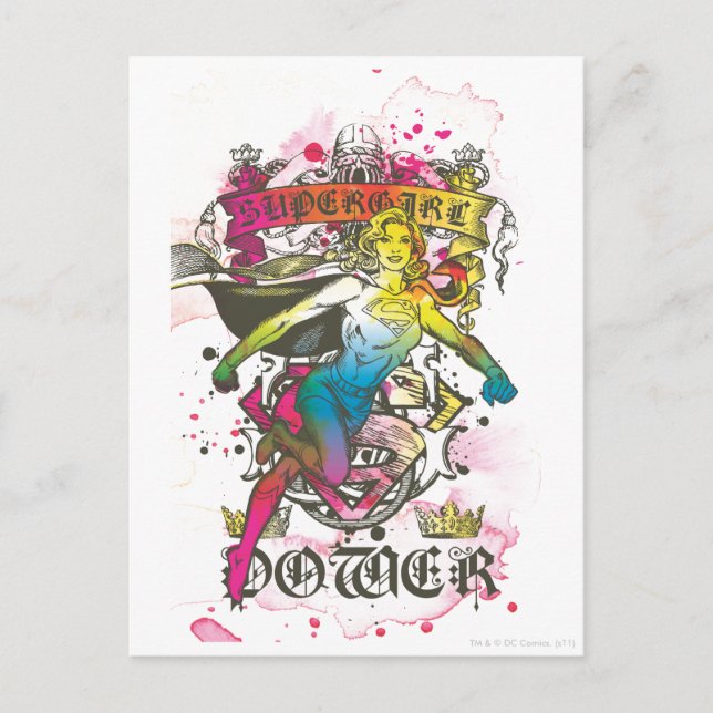 Supergirl Power Vykort (Framsida)