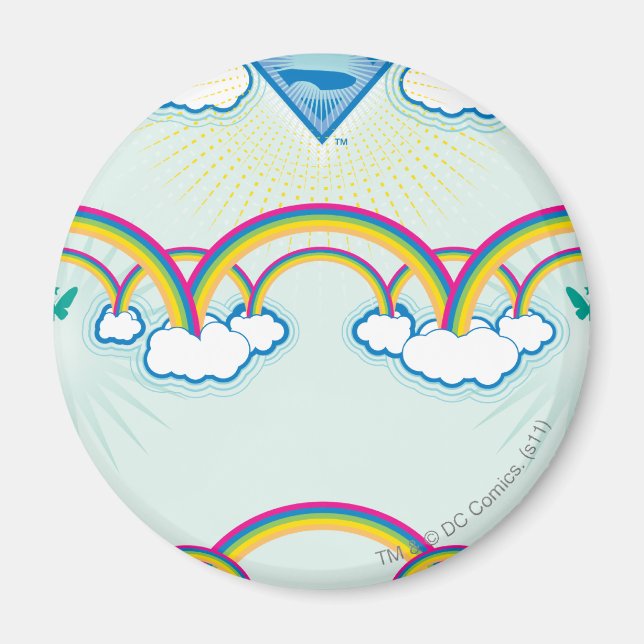 Supergirl Rainbow Mönster Magnet (Framsidan)