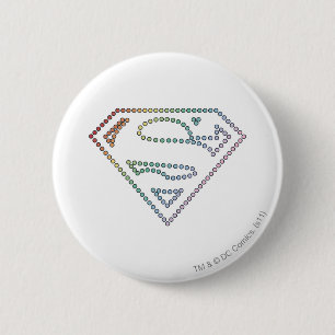 Supergirl Rainbow Outline Logotyp Knapp