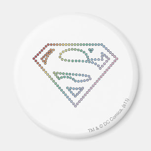 Supergirl Rainbow Outline Logotyp Magnet
