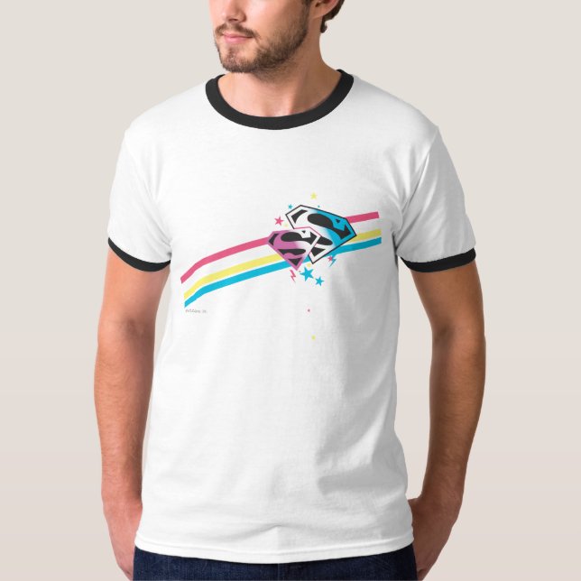 Supergirl Rainbow Rand Tee Shirt (Framsida)