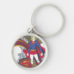 Supergirl Random World 1 Rund Silverfärgad Nyckelring