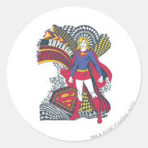 Supergirl Random World 1 Runt Klistermärke