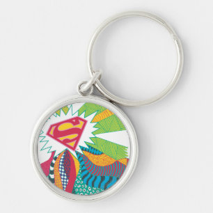 Supergirl Random World 3 Rund Silverfärgad Nyckelring