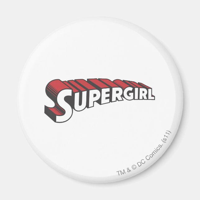 Supergirl Red and White Logotyp Magnet (Framsidan)