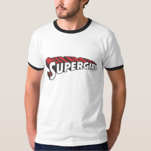 Supergirl Red and White Logotyp T-shirt